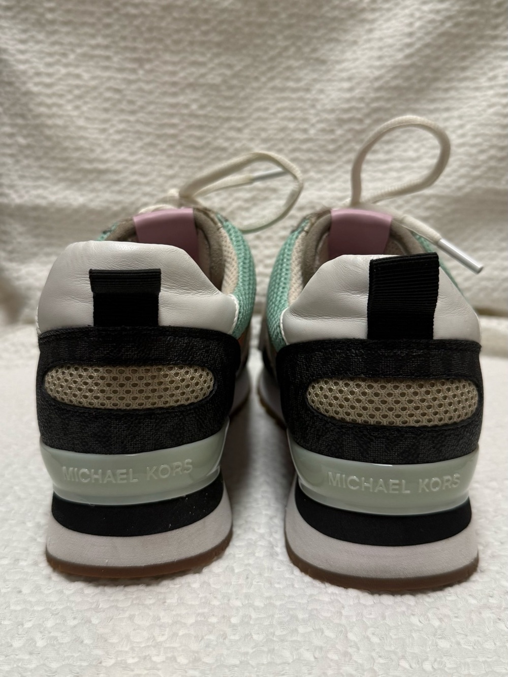 Michael Kors | Green Beige Pink Sneakers | Women's 8 - Picture 3 of 7